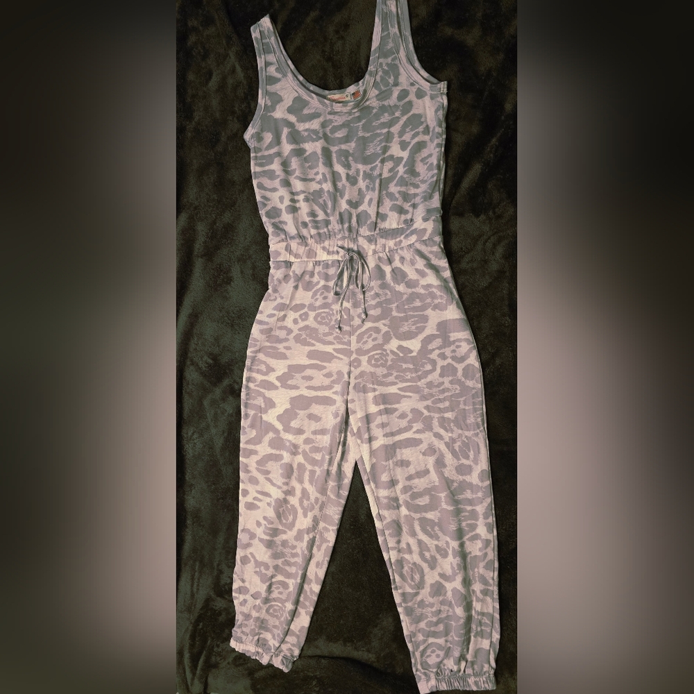 Light Lavender Leopard Print Jumpsuit NWOT